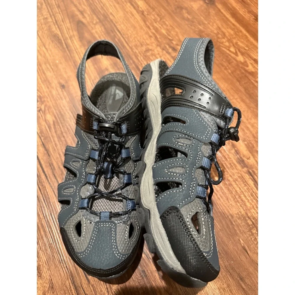 Ozark Trail Mens Fisherman‎ Sandals Blue Gray Water Sport Outdoor Size 10 Hiking